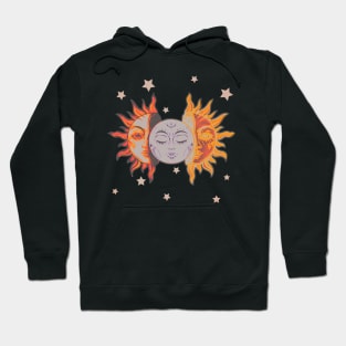 Star child of the moon and sun (black bg, matte 2 version) Hoodie